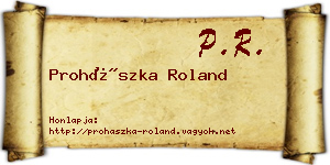 Prohászka Roland névjegykártya